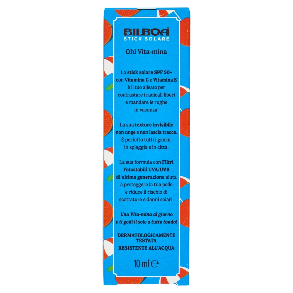 Bilboa Ohi Vita-mina Stick Solare 50+ Protezione Molto Alta con Multivitamina 10 ml